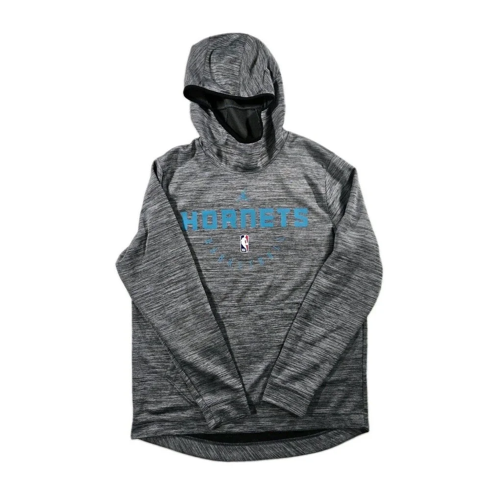 Mens Air Jordan NBA Charlotte Hornets Pullover Hoodie Large Gray